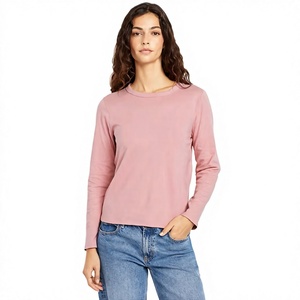 Camiseta de Manga Larga para Mujer, Cuello Redondo Clásico, Estilo Casual, Tela Suave, Fabricante de Ropa OEM de Marca Privada, Directo de Fábrica - Product Image 1