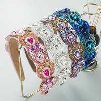 Serre-tête de luxe en strass de cristal, style rétro baroque, pour femmes, accessoires de mode européens et américains