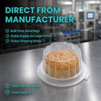 Plateau intérieur jetable en PP givré à bords festonnés gaufrés pour gâteaux de lune, support individuel en plastique pour pâtisseries et boîtes cadeaux de festival