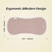 Lingette à épaules pour bébé 100% coton certifié OEKO-TEX, mousseline froissée douce et absorbante, 50x25cm, forme cacahuète pour nouveau-né