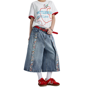 Shorts en <span class=keywords><strong>jean</strong></span> tendance pour femmes, longueur 7/10, taille haute, skinny, extensible, <span class=keywords><strong>bermuda</strong></span>, cargo, imprimé gothique, streetwear - Product Image 2