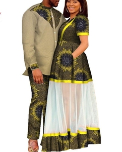 High Quality Pure Cotton Wax Dyed African Ethnic Print Couple Suit <strong>for</strong> <strong>Men</strong>+women's Dress Long <strong>Skirt</strong> - Product Image 2