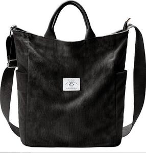 Sac fourre-tout en velours côtelé pour filles, personnalisé avec logo, décontracté, simple, durable, pour l'école, idéal pour le shopping en hiver - Product Image 3
