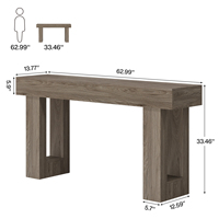 Table console Tribesigns de 63 pouces, table d'entrée de style farmhouse avec plateau épais, table de canapé rectangulaire en bois pour salon