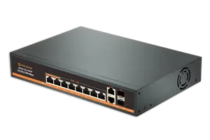 Best New Product OEM/ODM Active 8* 10/100/1000Mbp Port 8+2+2 Port Full Gigabit AI PoE Switch IEEE802.3af/at Network Switch