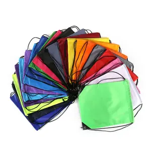 Custom Durable Backpack Drawstring Polyester Shopping Bag Drawstring Pouch Backpack Travel Bag