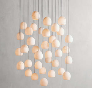 Alabaster Arica Round <strong>Chandelier</strong> Stair <strong>Chandelier</strong> Lights With Multiple Pendants for Home Villa Hotel Office Living Room - Product Image 1