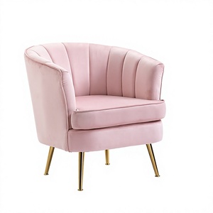 Fauteuils de salon scandinaves de luxe en velours pour hôtel - Product Image 4