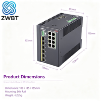 Commutateur Ethernet industriel H3C IE4500-14S-G, prise en charge POE, SNMP, QoS, VLAN, empilable, 10/100/1000 Mbps, 14 ports, capacité 672 Gbps, en stock