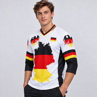 Maillot de vélo de montagne inspiré de l'Allemagne pour hommes, avec motif d'aigle, manches trois quarts, respirant, pour la pratique du VTT