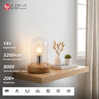 Lampe de table LED E27 en bois et verre sur mesure, design rétro, lumière blanc chaud à intensité variable, 220V, pour la lecture et l'usage domestique
