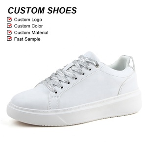 OLICOM OEM Fabrik Niedrige Weiße Schuhe für Damen PU-Leder Pendler-Flachschuhe Modische Sport- und Freizeitschuhe - Product Image 2