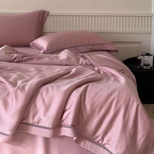 Nouvelle mode drap <span class=keywords><strong>de</strong></span> <span class=keywords><strong>lit</strong></span> 1000 fils 100% coton rose linge <span class=keywords><strong>de</strong></span> <span class=keywords><strong>lit</strong></span> 4 pièces hôtel literie draps ensemble - Product Image 2