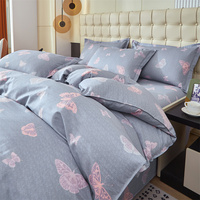 Ensemble de literie brossé en microfibre douce, fournisseur d'usine, ensemble de draps imprimés, 4 pièces en microfibre