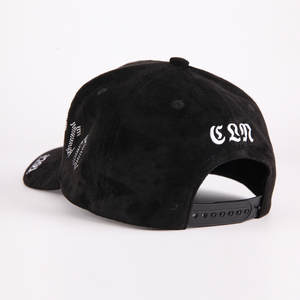 Gorra de Béisbol de Lujo Personalizada en Gamuza Negra con Bordado 3D de Águila, Transpirable, Impermeable, Unisex, de 5 Paneles, con Forro de Satén - Product Image 5