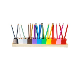 Porte-crayons en bois, organisateur de papeterie, design moderne et simple, pour enfants et usage au bureau - Product Image 5