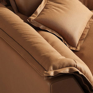 أريكة زاوية عصرية للصالون بإطار خشبي ومنحنية مصنوعة من قماش الميكروفايبر بتصميم تشيسترفيلد قابلة للتعديل - Product Image 5