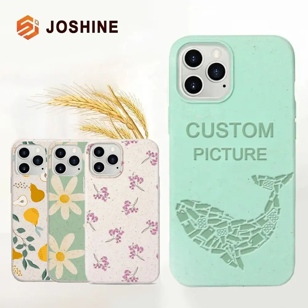 Wheat Straw Mobile Cover Degradable Recycled Eco Friendly Custom 100% Biodegradable Phone Case For Iphone 14 13 12 11 Pro Max