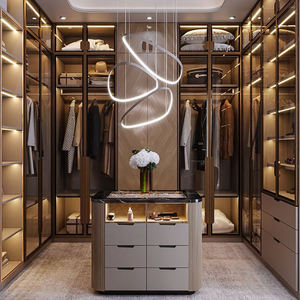 Armario de Dormitorio Más Vendido, Sistema de Vestidor, Diseño de Muebles, Vestidor de Madera de Lujo Personalizado para Dormitorio - Product Image 1