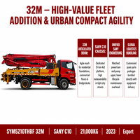 Pompe à béton diesel Sany C10 32m sur châssis Sany 2023 21T d'occasion, Pompe à béton diesel Sany SYM5210THBF 32m d'occasion à l'exportation