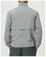 Veste décontractée légère pour homme, demi-zip, respirante, imperméable, unie, col montant, personnalisable avec logo, en nylon souple