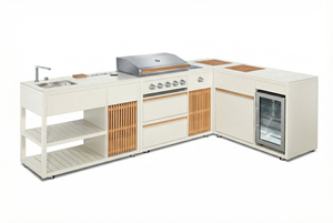 2026 Moderno Mobile da Cucina in Acciaio Inossidabile Verniciato a Polvere con Accensione Piezoelettrica per Barbecue a <span class=keywords><strong>Gas</strong></span>, Arredamento da Esterno per Piscina - Product Image 6