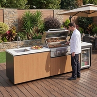Cuisine extérieure moderne de luxe en acier inoxydable 304 OEM/ODM pour événements en plein air et jardin