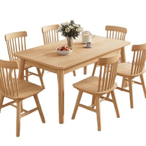 <span class=keywords><strong>Tavolo</strong></span> da Pranzo in Legno Massello con Specchio, <span class=keywords><strong>Design</strong></span> Moderno e Lussuoso, <span class=keywords><strong>Rettangolare</strong></span>, per Uso Domestico, Set con 6 Sedie - Product Image 1