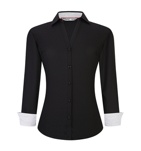 OEM/ODM Camisas De Mujer autunno e inverno Casual a <span class=keywords><strong>maniche</strong></span> <span class=keywords><strong>lunghe</strong></span> Business tinta unita abiti da lavoro camicia da <span class=keywords><strong>donna</strong></span> in fibra di bambù - Product Image 2