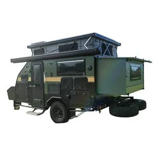 Kleine Off-Road Camper Te Koop Reisaanhangwagen Voor Familie Rvs 5 Ligplaatsen Camper Fabrikanten China