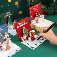 Carte de vœux 3D pop-up Père Noël, carte d'invitation en papier artistique avec enveloppe, idéale pour Noël, Nouvel An, décorations de fête joyeuses