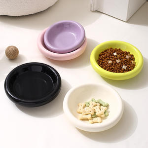 Doe Pet Nouveau design Gamelle <span class=keywords><strong>en</strong></span> céramique à large ouverture pour chat et chien, motif uni, surélevée, pour l'alimentation des animaux - Product Image 1