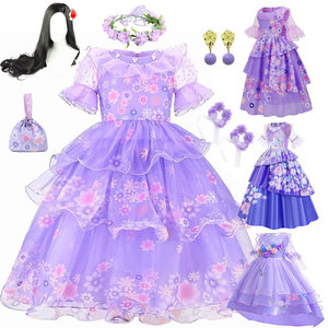 Abito da <span class=keywords><strong>principessa</strong></span> morbido e traspirante per bambine, <span class=keywords><strong>costume</strong></span> da regina del ghiaccio per feste di compleanno, abito elegante da personaggio cinematografico per bambini - Product Image 3