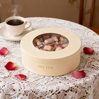 Boîte à bonbons ronde en carton mat de haute qualité avec feuille d'or, pour fête d'anniversaire, boîte à cadeaux pour baby shower, emballage écologique pour sucreries