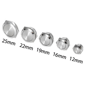 12 mét công suất cao Logo Đầu nhỏ không thấm nước kim loại <span class=keywords><strong>push</strong></span> <span class=keywords><strong>button</strong></span> chuyển LED Ánh Sáng IP65 3/6/12/24/110/220V điều khiển Made Brass 3A - Product Image 1