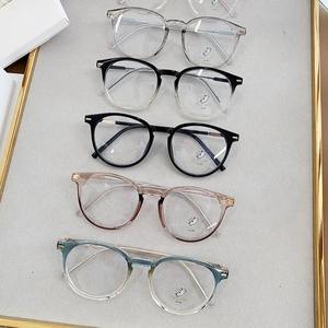 Nouvelles montures de lunettes anti-lumière bleue TR90, forme ronde ovale pour femmes, taille moyenne, verres AC anti-UV, pont nasal standard - Product Image 1
