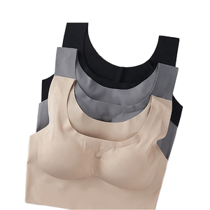 บราโยคะไร้สายสำหรับผู้หญิง สวมใส่สบาย ระบายอากาศได้ดี ผ้าไหมน้ำแข็งไร้รอยต่อ ฟองน้ำเสริมแบบเต็มคัพ ทรงบิกินี่ ราคาถูก พร้อมส่งแบบดรอปชิปปิ้ง - Product Image 1