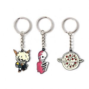 Keychain With Swivel Lobster Clasp Metallic Color Stainless Steel Metal Enamel <b>Ring</b> Offset and UV Printing Keychains - Product Image 6