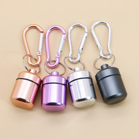 Elera Mini Boîte à Pilules Cylindrique Créative en Alliage d'Aluminium, Support Multifonctionnel pour Gobelet, Porte-clés, Accessoire Portable