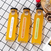 Offres Spéciales 250ml 310ml 350ml 500ml rond transparent lait café boisson bouteilles de jus en verre vides personnalisées