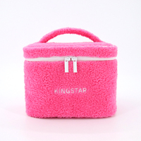 Sac à maquillage personnalisé OEM, petits sacs cosmétiques pour sac à main, femmes, filles, en peluche, simple, en forme de cœur, pochette de maquillage