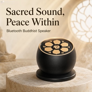 Máquina Portátil de Canto Budista, Altavoz con Diseño de Loto para <span class=keywords><strong>Yoga</strong></span>, Meditación, Templo, Reproductor de Música Zen, Grabado Láser Personalizado, Regalo - Product Image 1