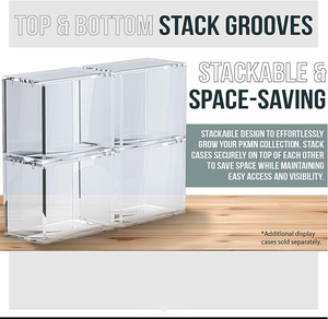 Pkmn tăng cường hộp trường hợp Acrylic hiển thị Stackable 8mm siêu dày thân thiện với môi UV tráng trượt Kệ mạnh mẽ với nắp từ - Product Image 4