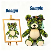 Leehom Halloween Camo Teddy Bear Plush Comforter Skull Pumpkin Bandana Cute Ghost Pendant Decor for Holiday Party