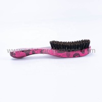 Manche en bois de plage professionnel pour hommes, brosse à barbe à poils souples, poignée ronde de couleur, accessoires de barbier, 1 pièce