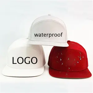 HS15 Men's Flat Brim Laser Perforated Hat Waterproof Custom Cap Stretch Flat Bill Performance 6 Panel Perforated Hats