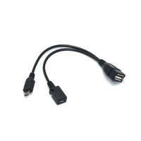 Câble OTG Micro-USB/USB-A pour transfert de données et alimentation, compatible avec les tablettes et les téléphones, permettant l'utilisation d'une clé USB externe/lecteur de carte