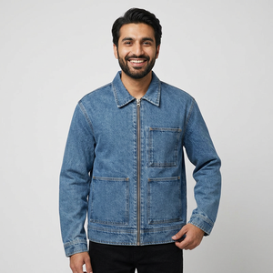 <b>Custom</b> Logo Stylish Design Sports Blue Streetwear Patch Mens Jean <b>Denim</b> <b>Jackets</b> for Men - Product Image 1
