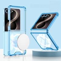 Coque de téléphone transparente résistante aux chutes et aux chocs avec anneau magnétique intégré pour Samsung Z Flip 8