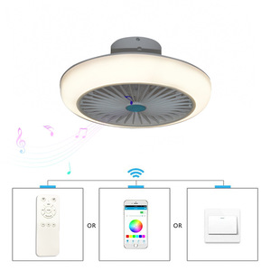 Đầy màu sắc LED quạt trần với ứng dụng thông minh cho Bluetooth âm nhạc vô hình <span class=keywords><strong>fan</strong></span> đối với phòng ngủ & nhà hàng điều khiển từ xa chuyển đổi - Product Image 2